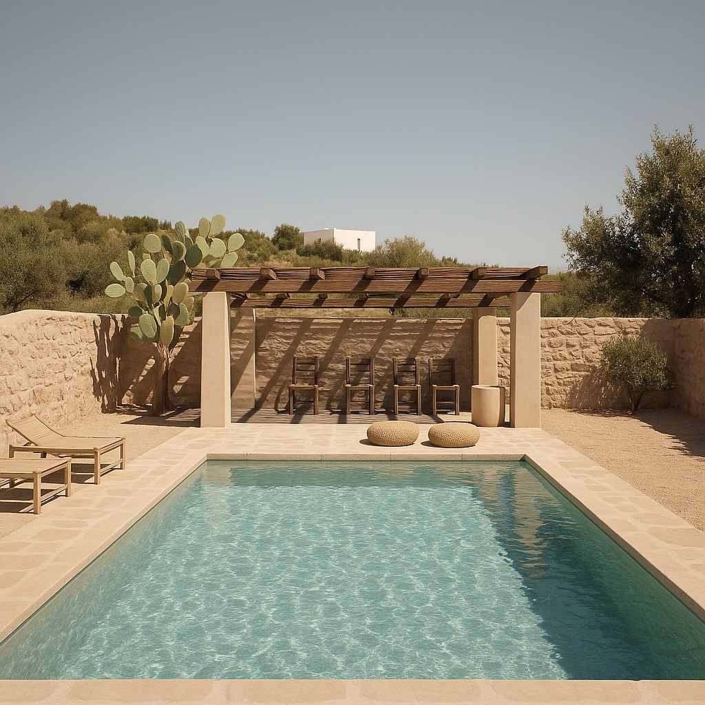Piscina Mediterranea sotto il sole